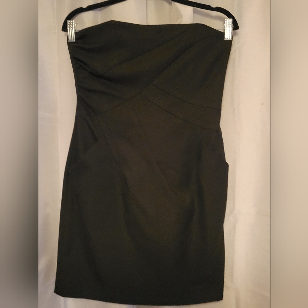 BLUMARINE black strapless dress with boning